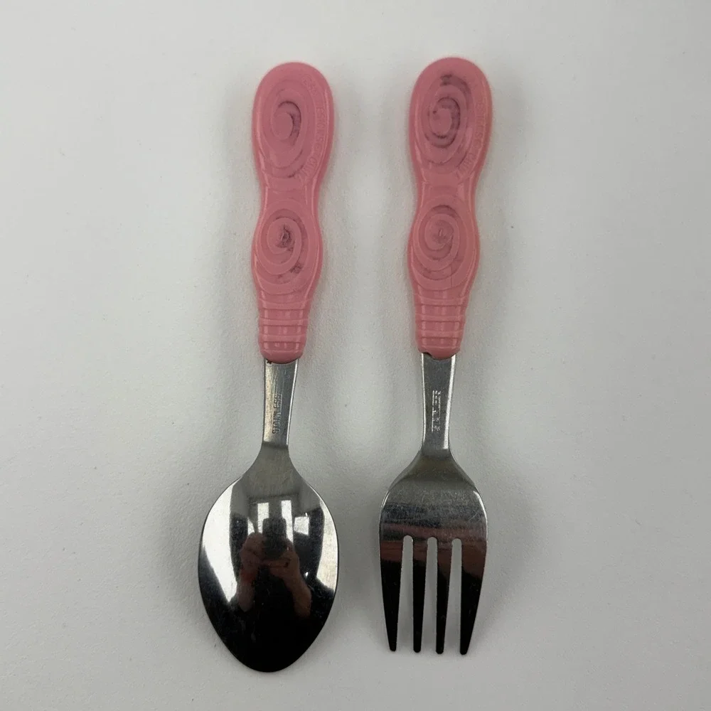 Sanrio Hello Kitty Zak Designs Toddler Fork and Spoon Set Pink Stainless Steel